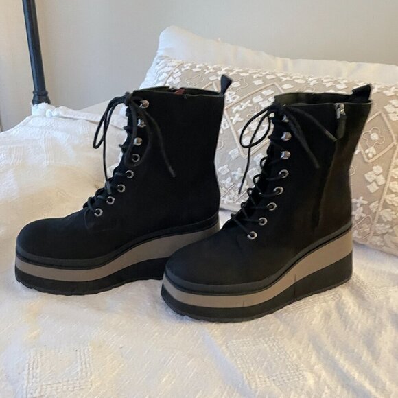 NEW Naked Feet Burnout Black Boots, Size 8.5 - Picture 2 of 12